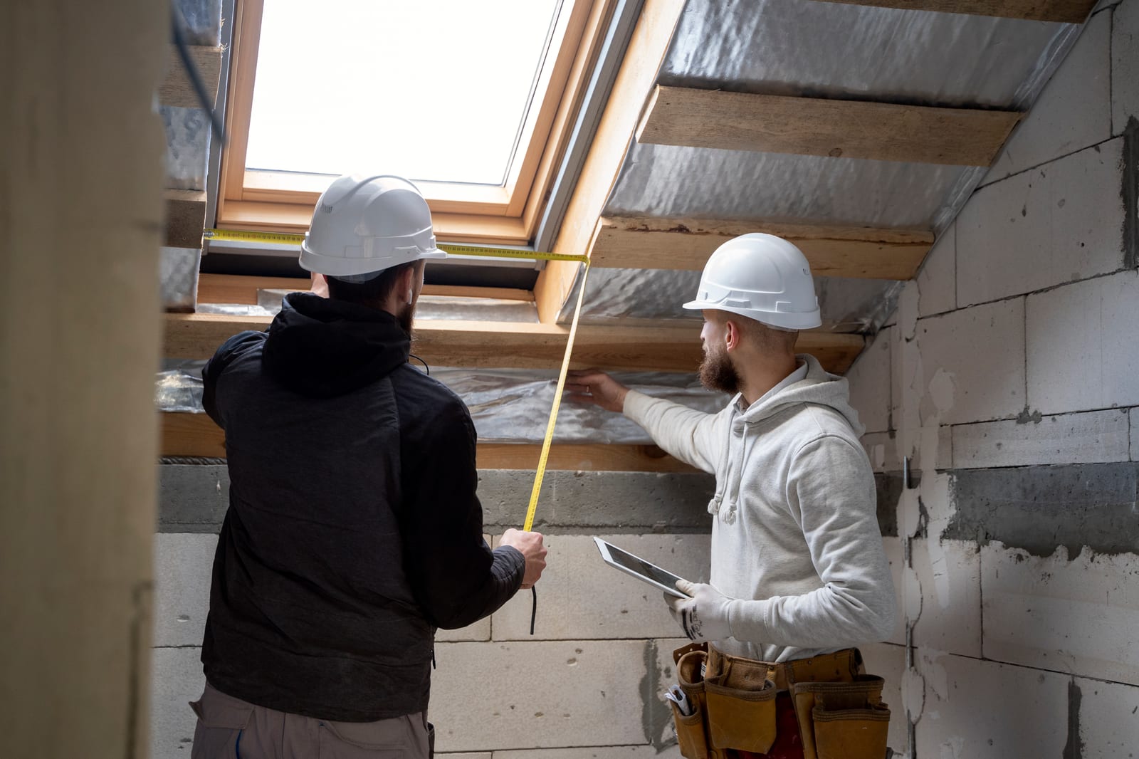 Artisans sur un chantier de rénovation